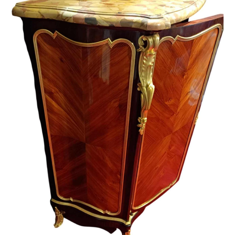 Napoleon III hoge kast gestempeld LEXCELLENT Paris, 2 deuren, marqueterie, brons, 19e eeuw