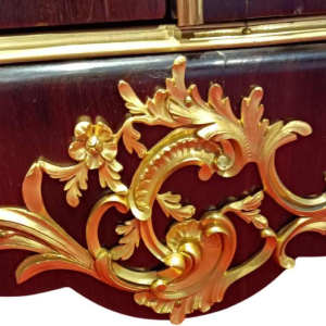 Meuble à hauteur d'appui Napoléon III estampillé " LEXCELLENT Paris ", 2 portes, marqueteries, bronze, XIXe s