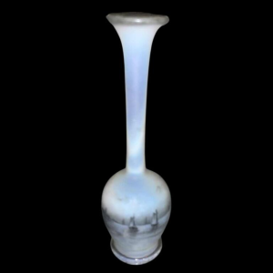 Daum soliflore vase in opalescent glass with grisaille decoration of a lakeside landscape