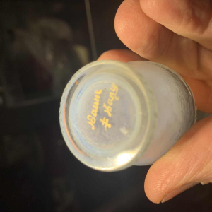 Daum soliflore vaas in opalescent glas met grisaille decoratie van een landschap aan een meer