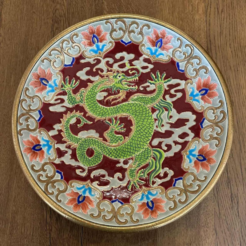 Emaux de Longwy & Rolande Rizzi, coupe circulaire aux émaux cernés, rehaussée par Justin Masson