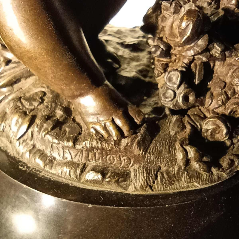 Jean-Baptiste REVILLON, Napoleon III clock with group of bronze putti, 19th c