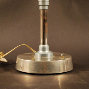 Lampe à poser Art Déco en métal et verre opaline - circa 1930