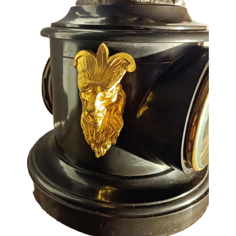 Jean-Baptiste REVILLON, Napoleon III clock with group of bronze putti, 19th c