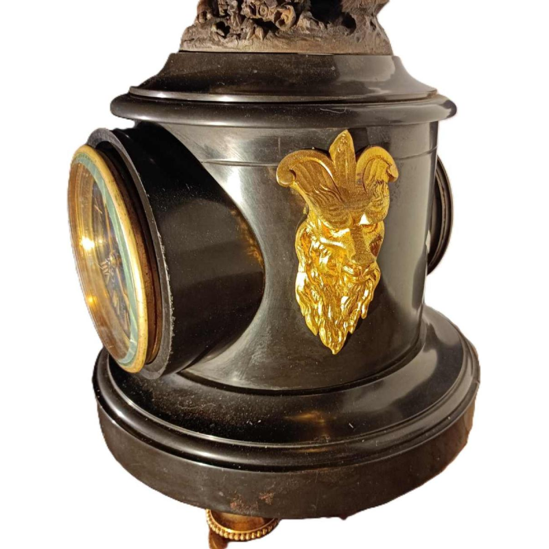 Jean-Baptiste REVILLON, Napoleon III clock with group of bronze putti, 19th c