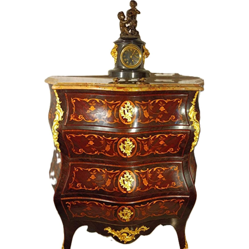 Jean-Baptiste REVILLON, pendule Napoléon III avec groupe de putti en bronze, XIXe s