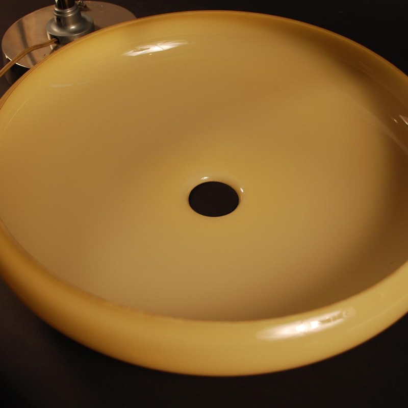 Lampe à poser Art Déco en métal et verre opaline - circa 1930