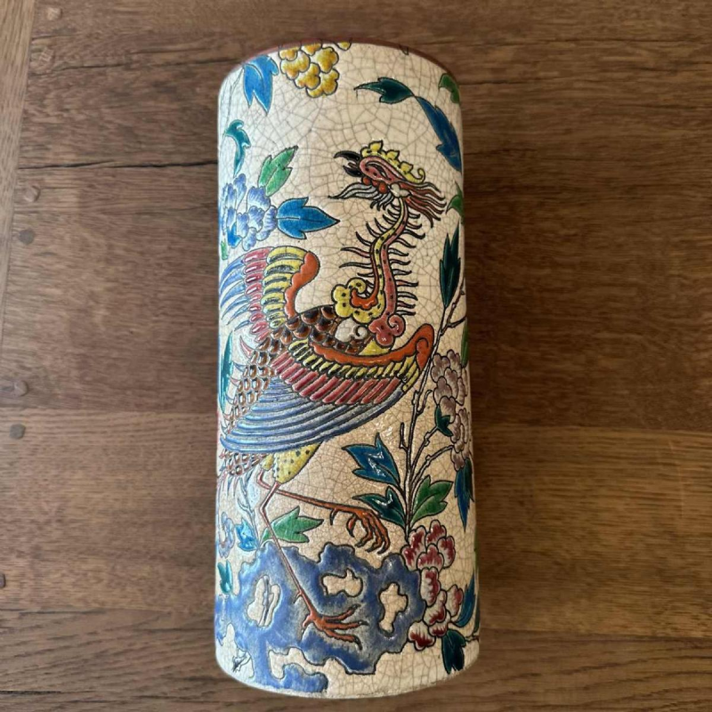 Emaux de Longwy, paar Phoenix vazen, cloisonné geglazuurd aardewerk, 19e eeuw