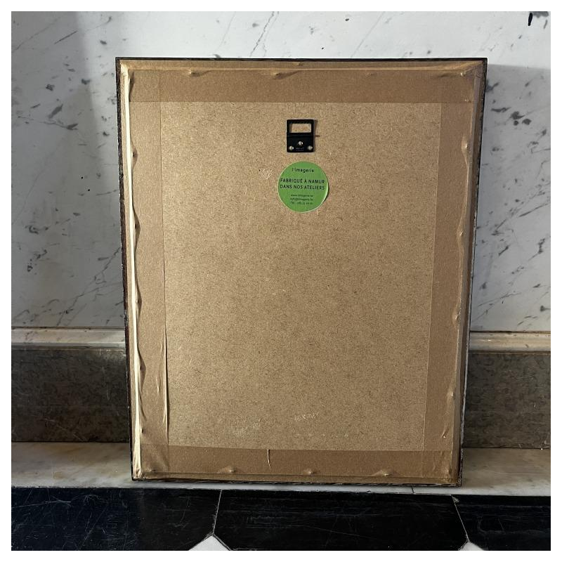 Edgar Scauflaire "Pierrot et Colombine" autoportrait oeuvre expressionniste cubiste sur papier, 1947