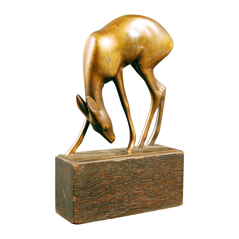 Frederick Guinzburg, "Biche" sculpture Art Déco en bronze - 1922