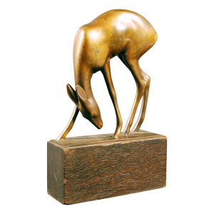 Frederick Guinzburg, "Deer" Art Deco bronze sculpture -1922