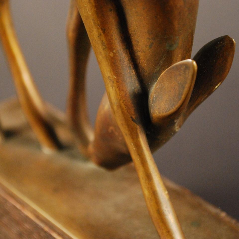 Frederick Guinzburg, "Biche" sculpture Art Déco en bronze - 1922