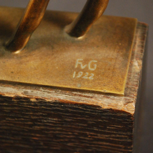 Frederick Guinzburg, "Biche" sculpture Art Déco en bronze - 1922