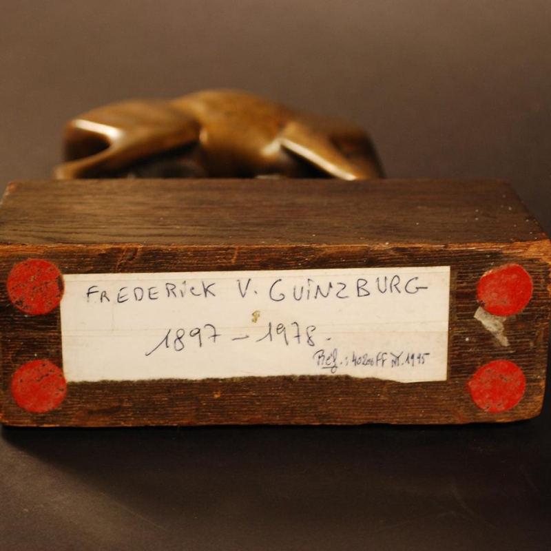 Frederick Guinzburg, "Deer" Art Deco bronze sculpture -1922