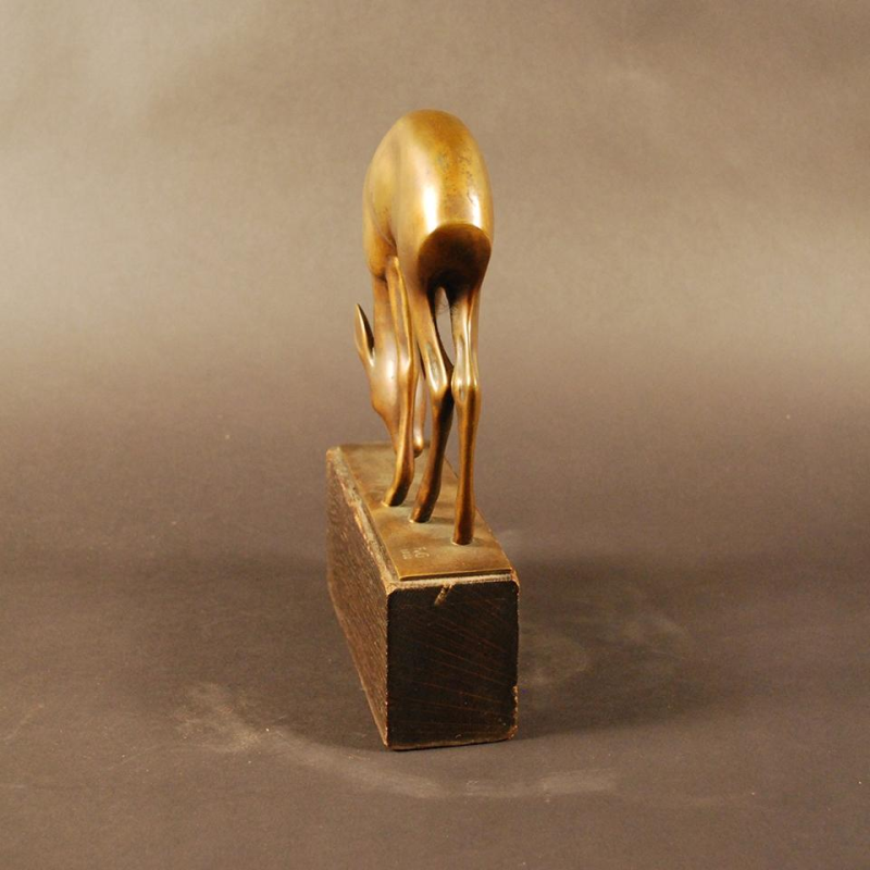 Frederick Guinzburg, "Deer" Art Deco bronze sculpture -1922