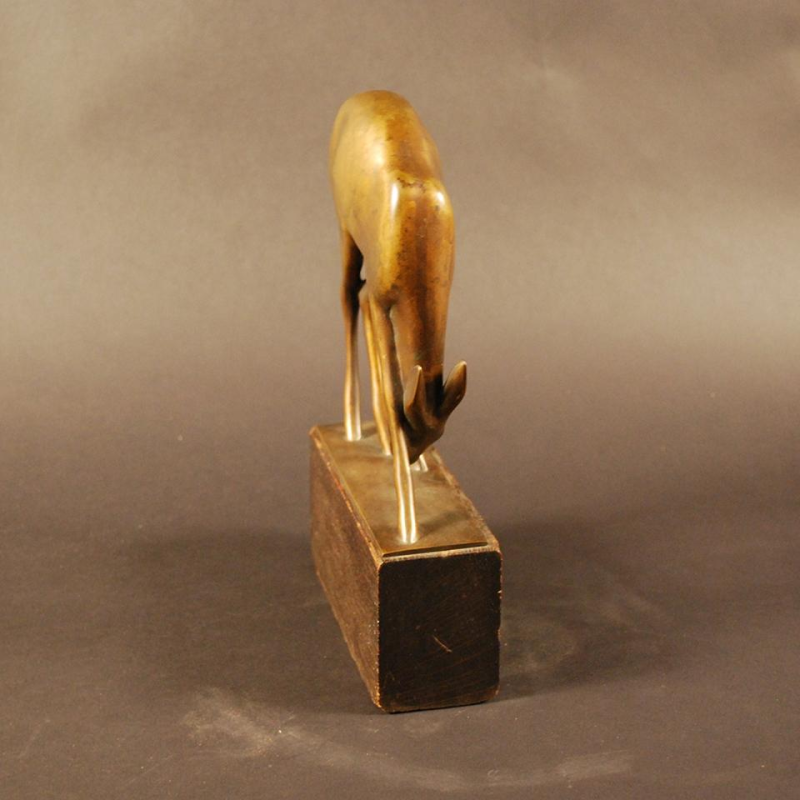 Frederick Guinzburg, "Deer" Art Deco bronze sculpture -1922