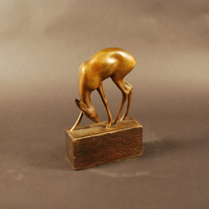 Frederick Guinzburg, "Deer" Art Deco bronze sculpture -1922