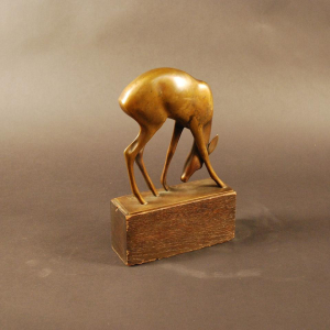 Frederick Guinzburg, "Biche" sculpture Art Déco en bronze - 1922
