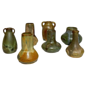 Denbac & Charles Greber, suite de 7 vases miniatures en gre`s, France de´but XX