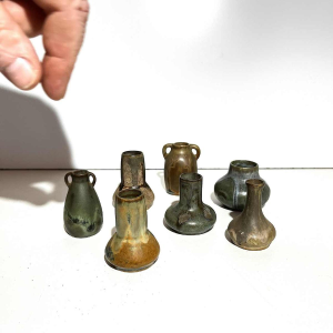 Denbac & Charles Greber, suite de 7 vases miniatures en gre`s, France de´but XX