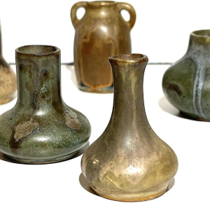 Denbac & Charles Greber, set of 7 stoneware miniature vases, France, early 20th century