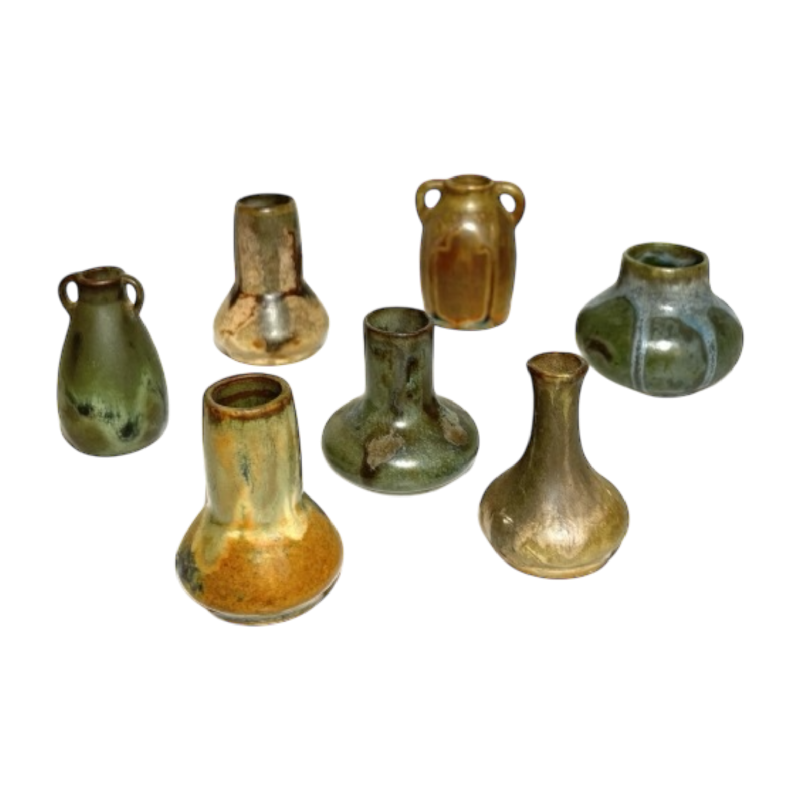 Denbac & Charles Greber, suite de 7 vases miniatures en gre`s, France de´but XX