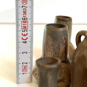 Denbac & Charles Greber, set of 7 stoneware miniature vases, France, early 20th century