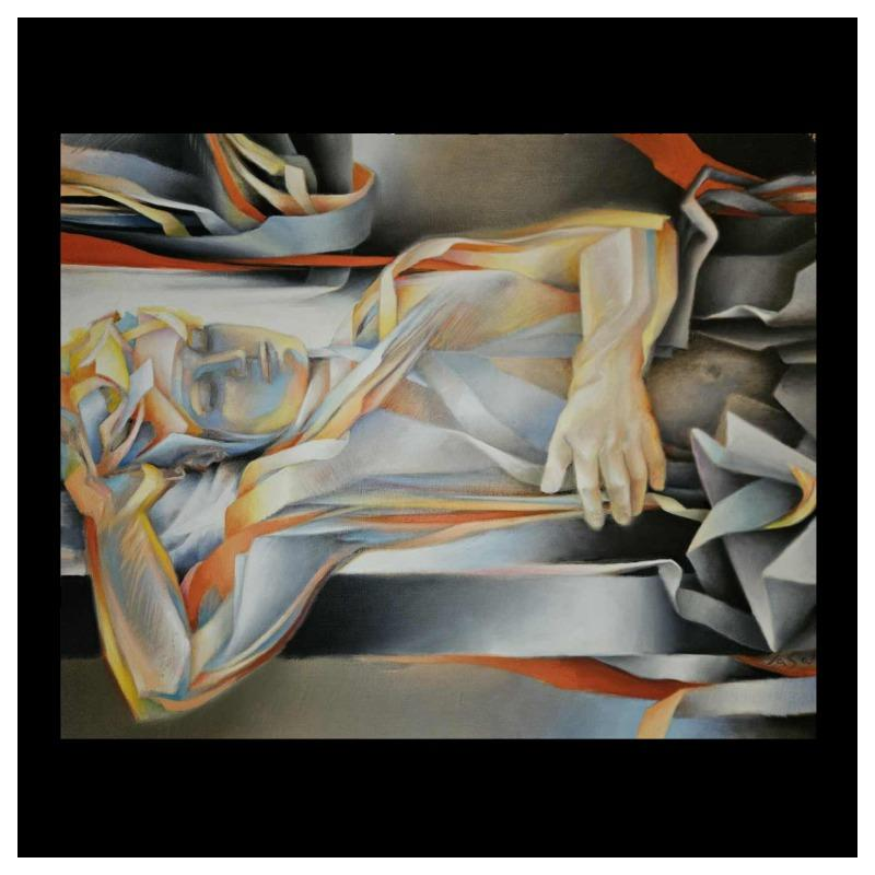 Charles-Louis La Salle 'Compliments de Printemps' tableau huile & acrylique sur toile, 2002