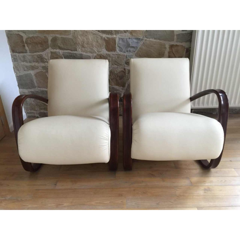 Jindrich Halabala pour THONET, Paire de fauteuils "H269" Art Déco, 1930