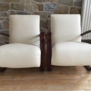 Jindrich Halabala pour THONET, Paire de fauteuils "H269" Art Déco, 1930