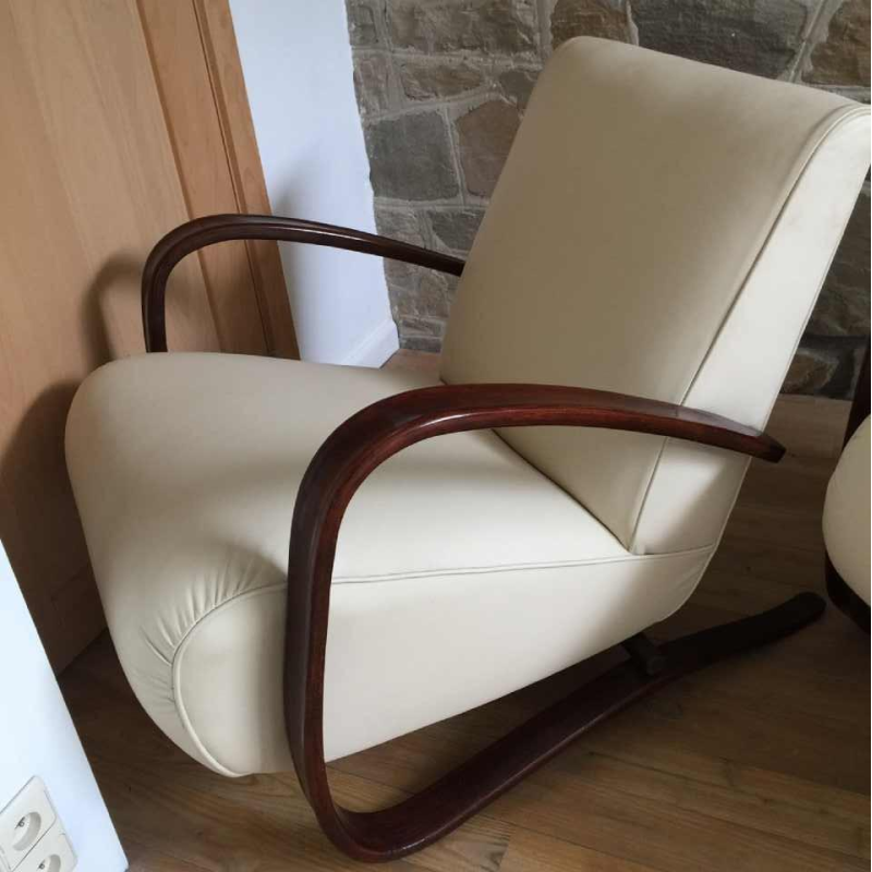 Jindrich Halabala voor THONET, Paar fauteuils "H269" Art Deco, 1930