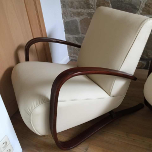 Jindrich Halabala for THONET, Pair of armchairs "H269" Art Deco, 1930