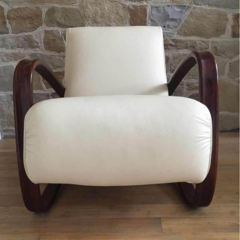 Jindrich Halabala for THONET, Pair of armchairs "H269" Art Deco, 1930