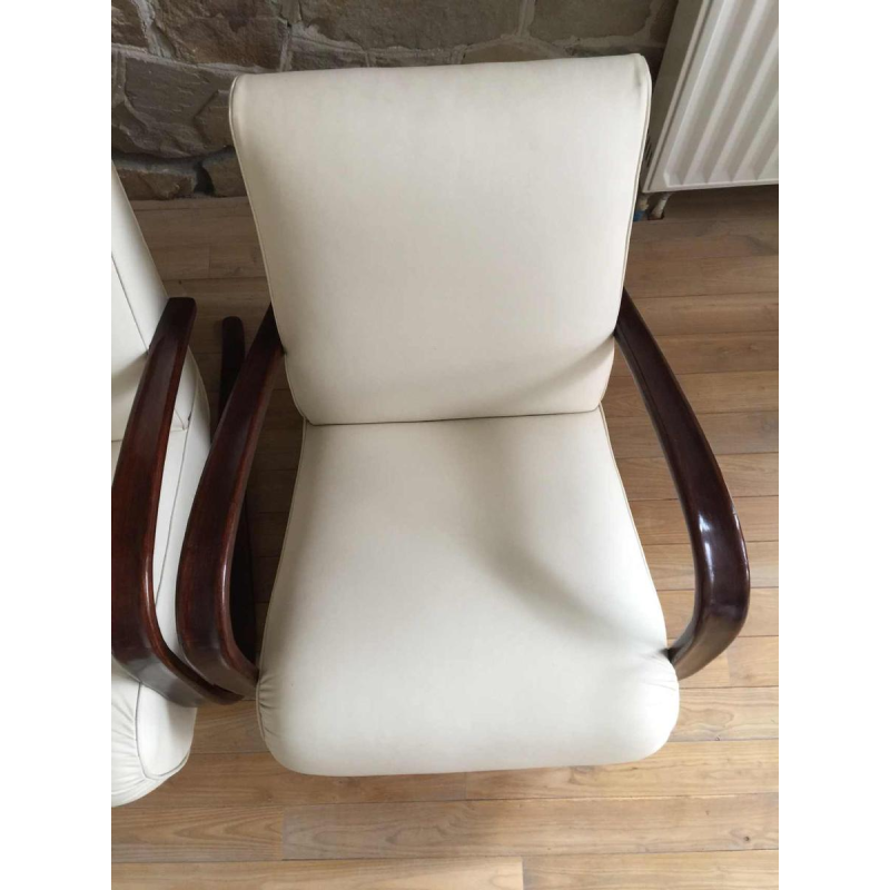 Jindrich Halabala pour THONET, Paire de fauteuils "H269" Art Déco, 1930