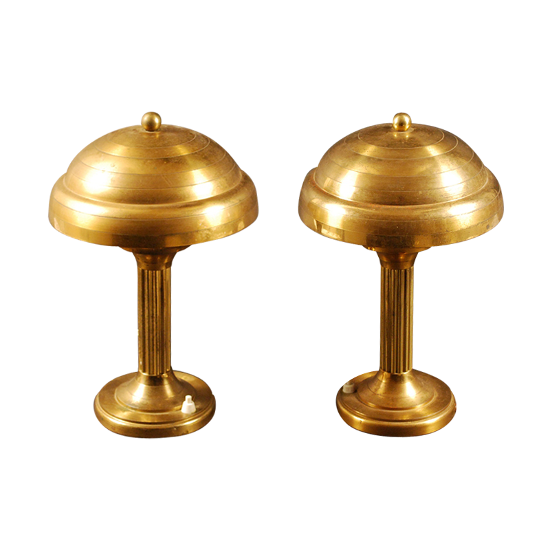 Paire de lampes à poser Art Déco en laiton doré, ca 1925