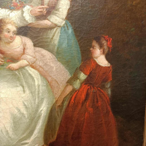 Painting of a pastoral scene, gallant 18th century in the spirit of Watteau / Lancret