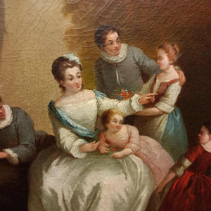 Schilderij van een pastorale scène, galant 18e eeuw in de geest van Watteau / Lancret