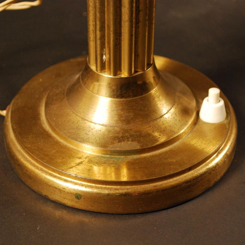 Paar Art Deco verguld messing tafellampen, ca 1925