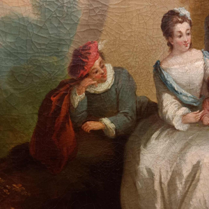 Tableau scène pastoral, galante XVIII ème dans l'esprit de Watteau / Lancret