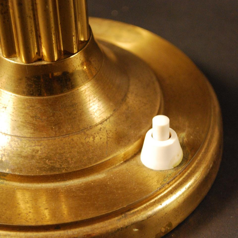 Paar Art Deco verguld messing tafellampen, ca 1925