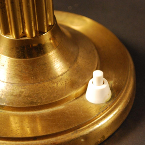 Paar Art Deco verguld messing tafellampen, ca 1925