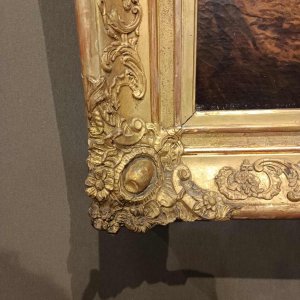 Tableau scène pastoral, galante XVIII ème dans l'esprit de Watteau / Lancret