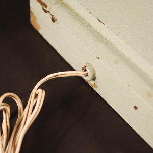 Lampadaire Art Déco en métal polychromé hexagonal - entretoise cristal - 1925