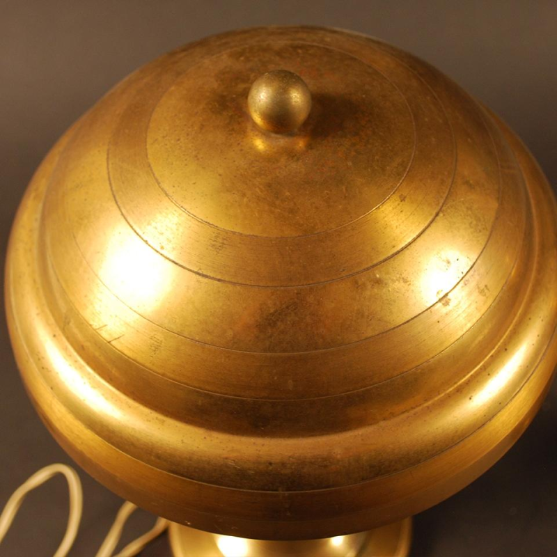 Pair of Art Deco gilt brass table lamps, ca 1925