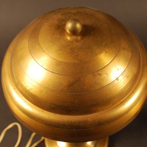 Paar Art Deco verguld messing tafellampen, ca 1925