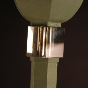 Lampadaire Art Déco en métal polychromé hexagonal - entretoise cristal - 1925