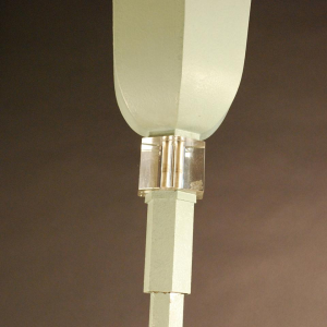 Lampadaire Art Déco en métal polychromé hexagonal - entretoise cristal - 1925