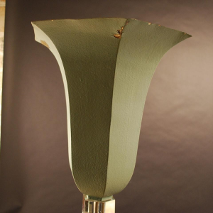 Lampadaire Art Déco en métal polychromé hexagonal - entretoise cristal - 1925