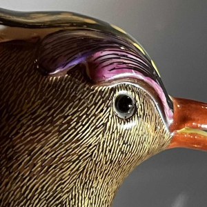 Giulia Mangani / Oggetti, sculpture - Oiseau Vanneau huppe´ - porcelaine polychrome & bronze dore´, Hollywood Regency ca 1970