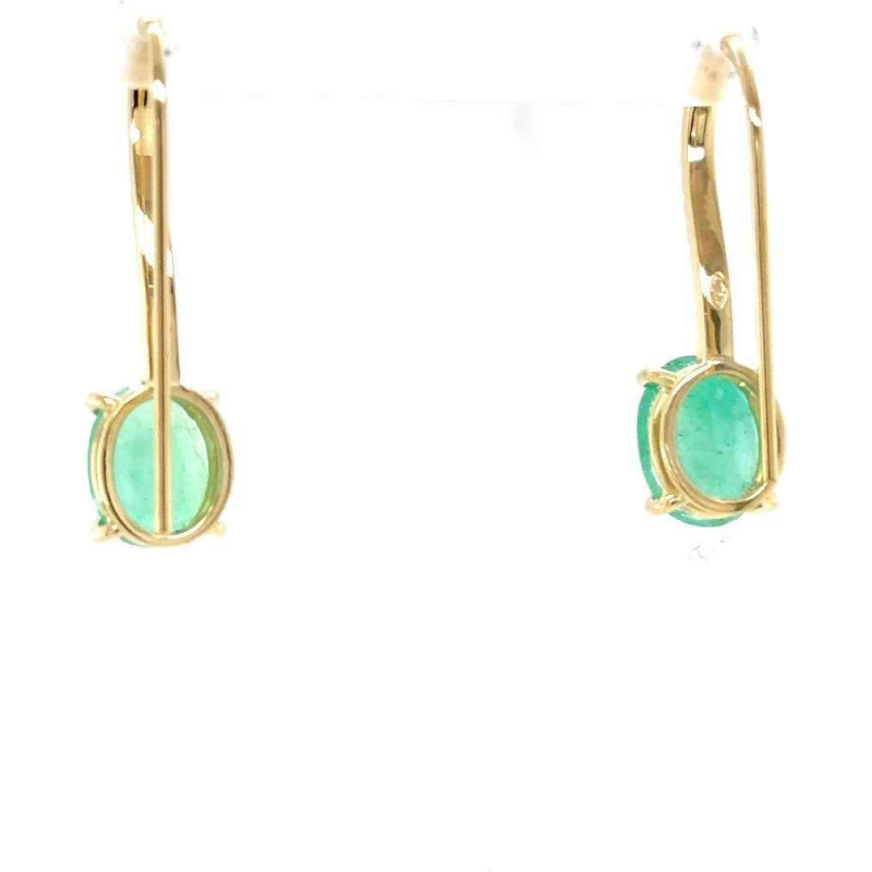 Earrings, yellow gold with emeralds and diamonds